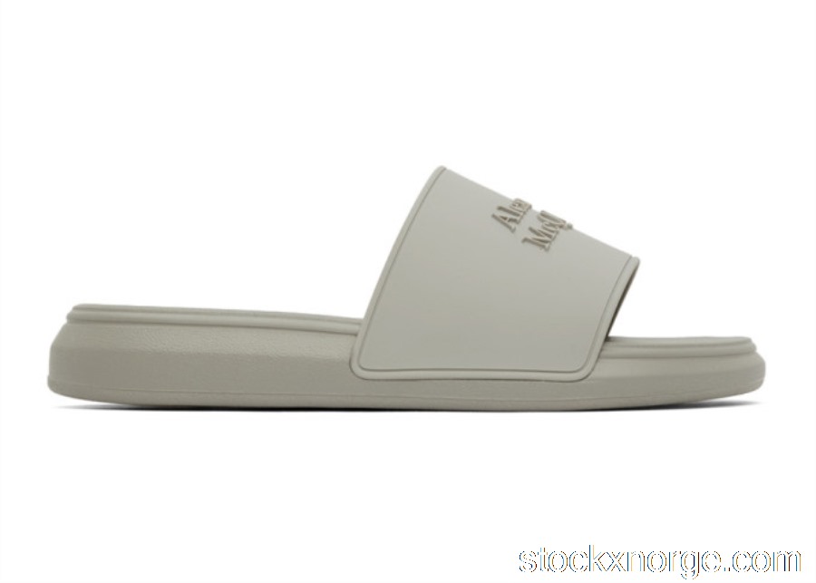 Outlet Alexander McQueen Logo Slides Grey Stone 663564W4QS01441