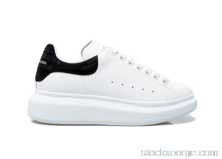 Outlet Alexander McQueen Oversized Black Embossed Suede Croco 625162WHZ4K9061