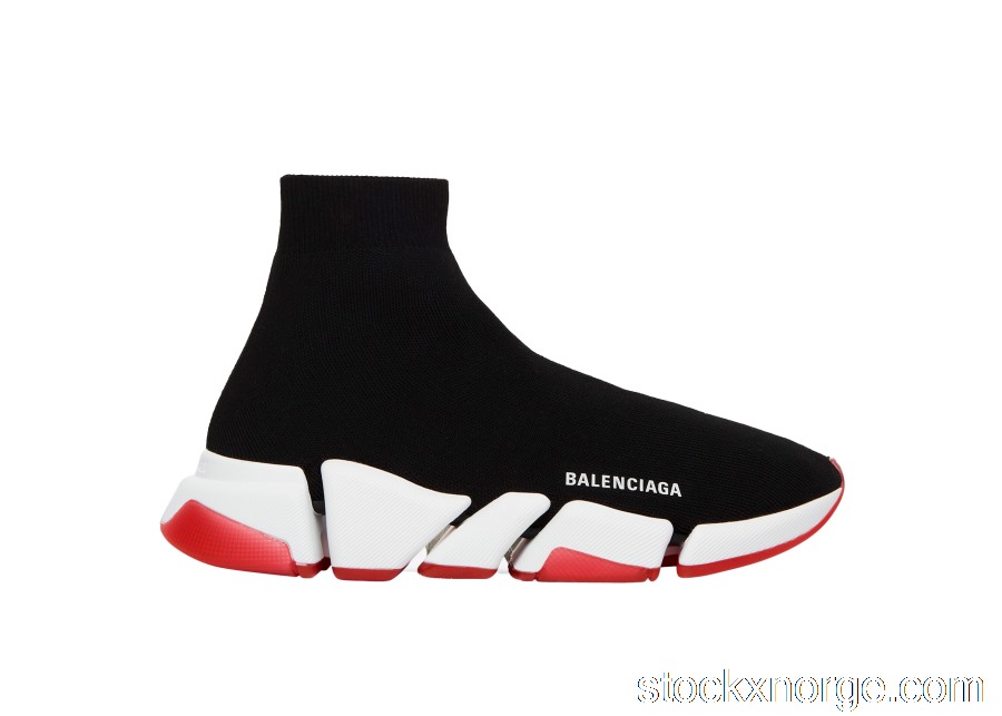 Outlet Balenciaga Speed 2.0 Bicolor Transparent Red Sole (W) 654045W2DI21096