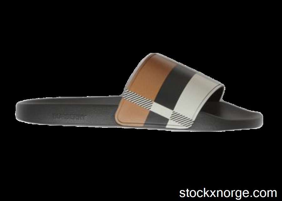 Outlet Burberry Embossed Logo Slides Camel Check 80436721