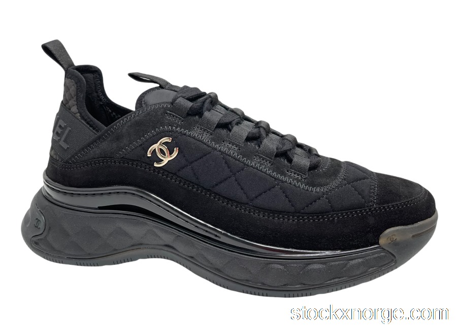 Outlet Chanel Low Top Trainer Black Suede G38501 Y55619 K3542