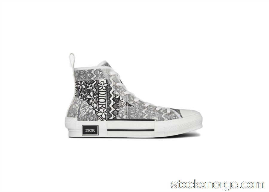 Outlet Dior And Shawn B23 High Top Black White Embroidery 3SH118ZCO_H169