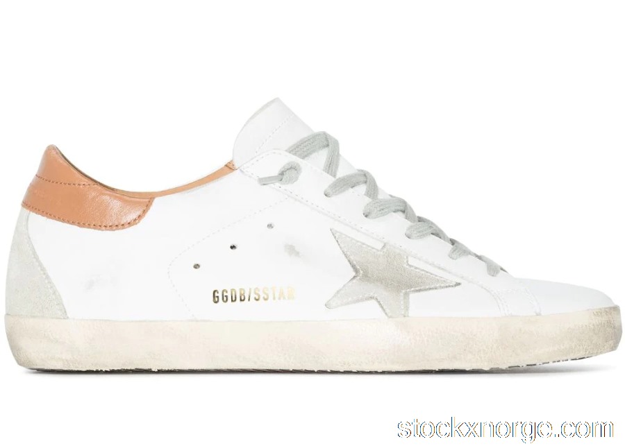 Outlet Golden Goose Super-Star White Vacchetta Tan Grey Suede Patch (W) GWF00102F00218210803