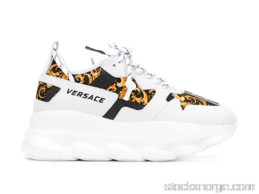Outlet Versace Chain Reaction 2 Barocco Print White Black Yellow (W) DST030G-DT21_DBN9